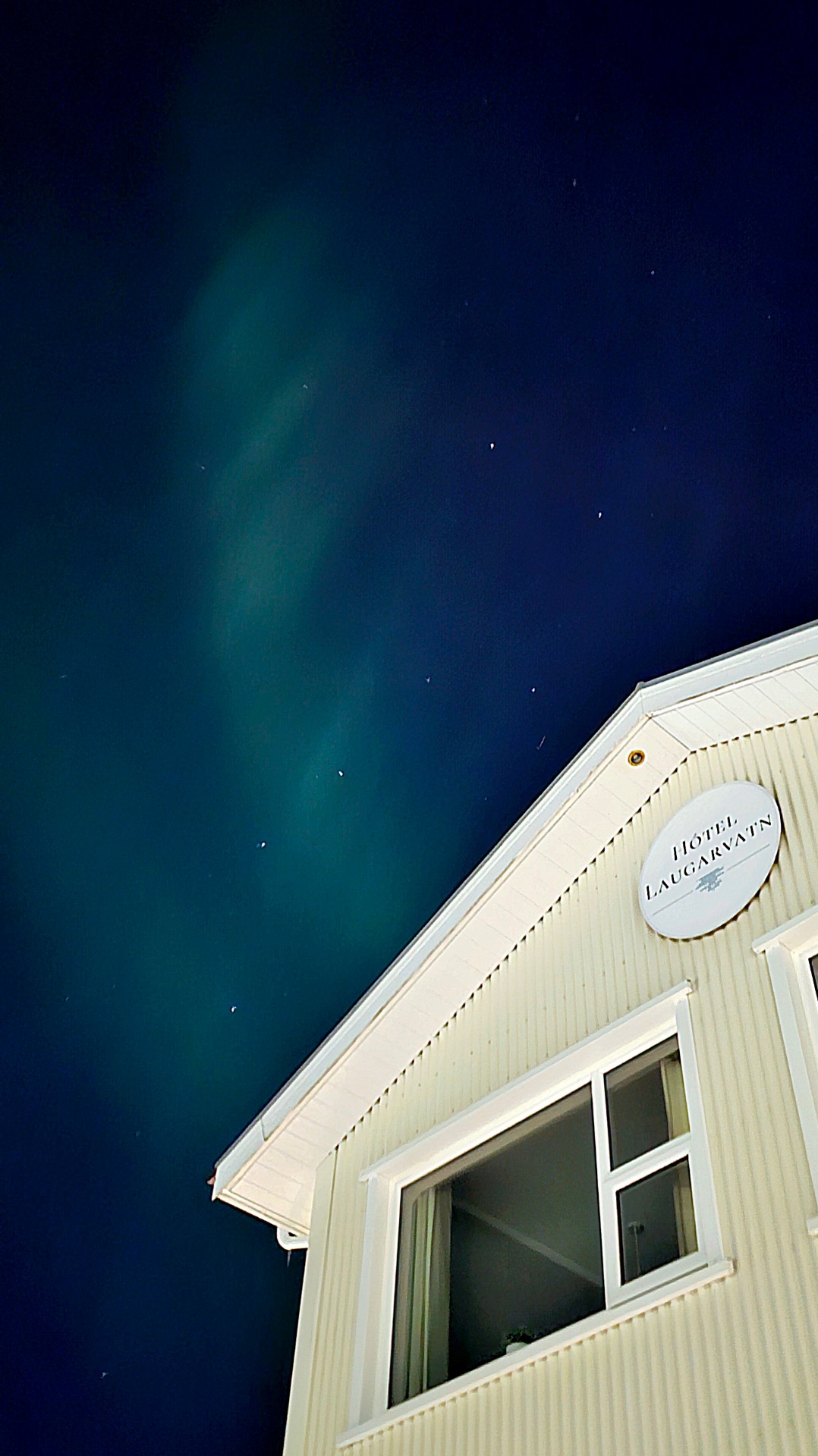 Polární záře nad Hótel Laugarvatn